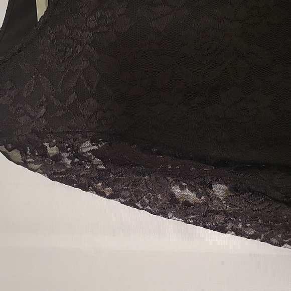 Rafaella Black Lace Peplum Top Petite Large - Picture 5 of 12